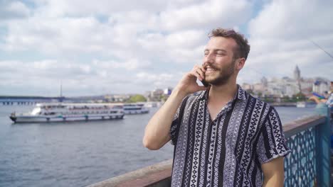 The-young-man-in-Istanbul-speaks-on-the-phone.